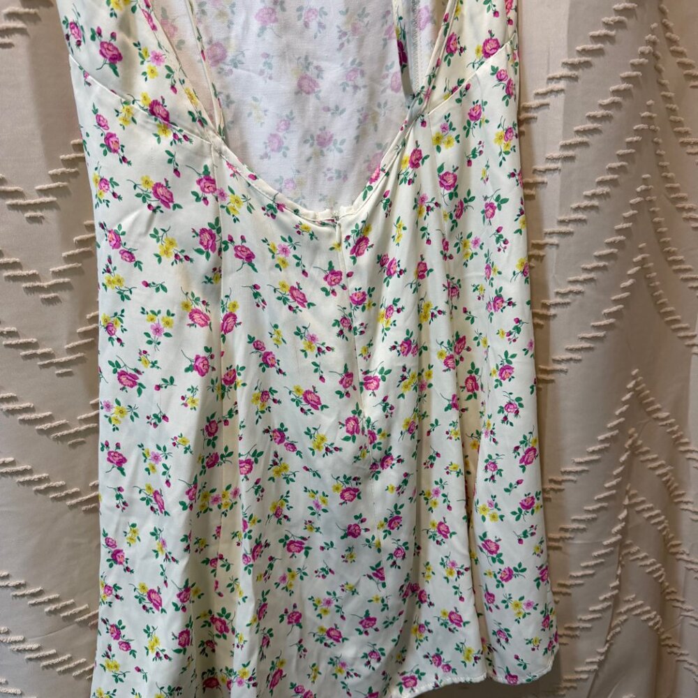 Zara Floral Slip Dress NWT large A Line Open Back Summer Cottage core - Picture 6 of 9